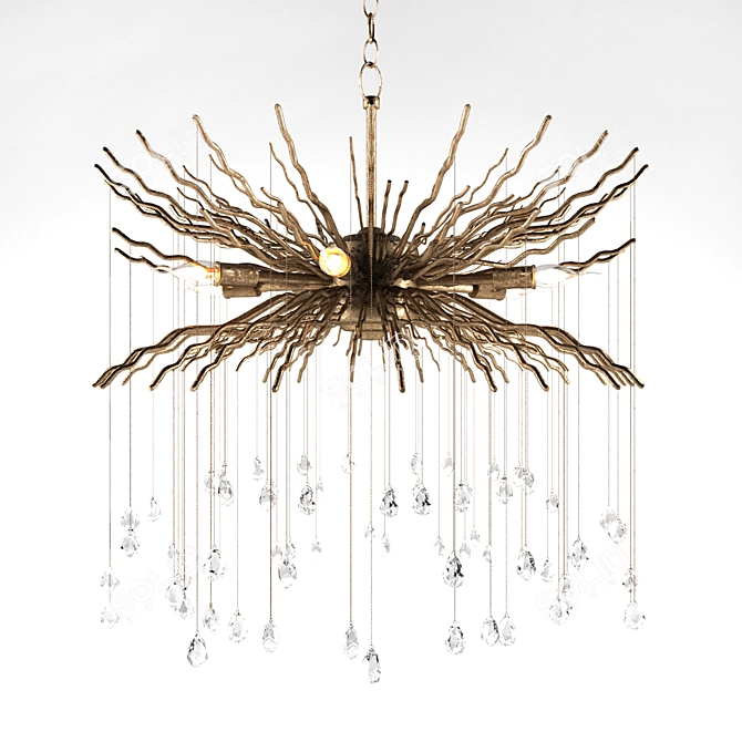Elegant Fen Chandelier 3D model image 1