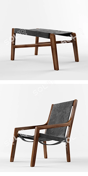 Sleek Hideout Chair 3D model image 2