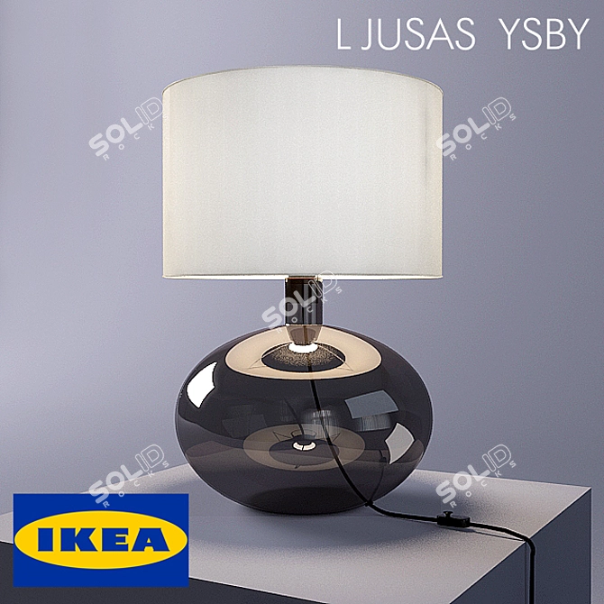 Minimalist Grey Desk Lamp - IKEA LJUSAS YSBY 3D model image 1