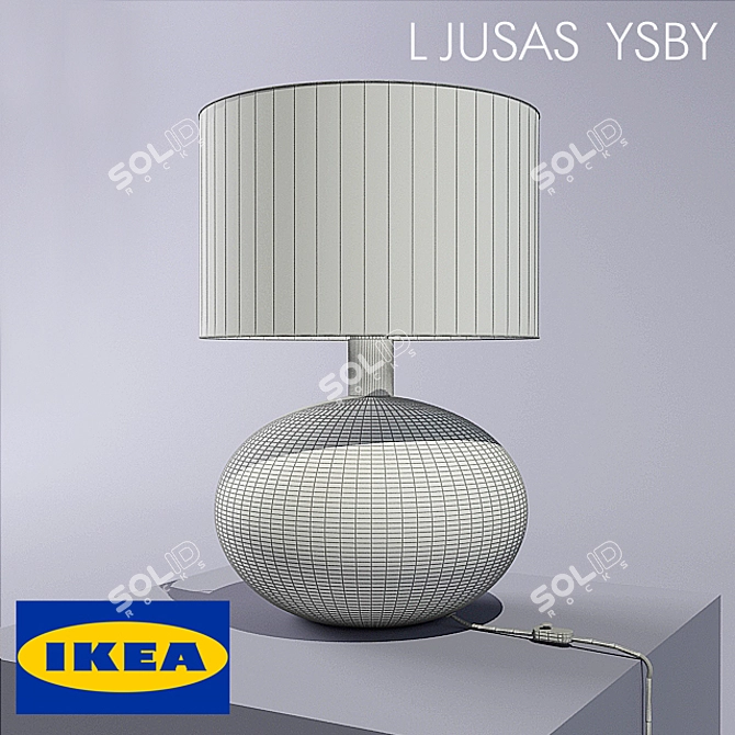 Minimalist Grey Desk Lamp - IKEA LJUSAS YSBY 3D model image 2