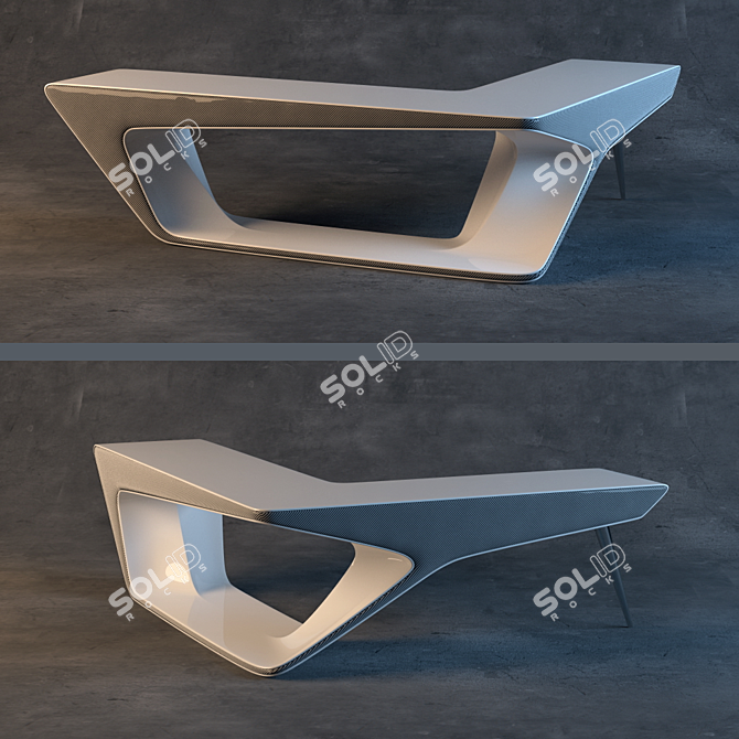 Mystical Chaca Desk: Sleek and Functional 3D model image 1