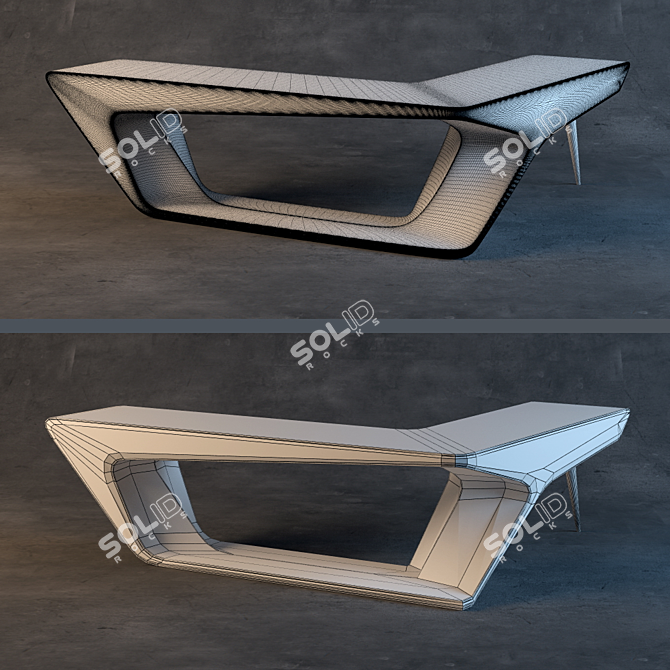 Mystical Chaca Desk: Sleek and Functional 3D model image 2