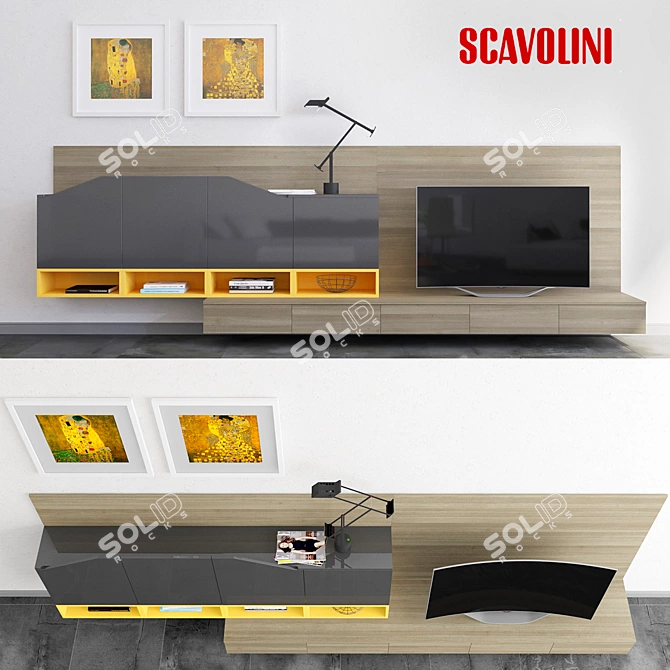 Modern Scavolini Living Room Set 3D model image 1