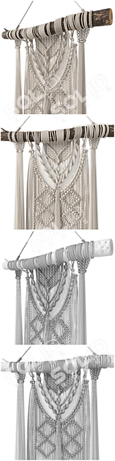 Boho Bliss Macrame Wall Hanging 3D model image 3