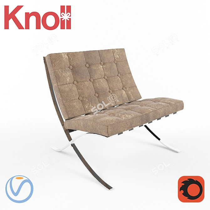 1929 Iconic Barcelona Chair 3D model image 1