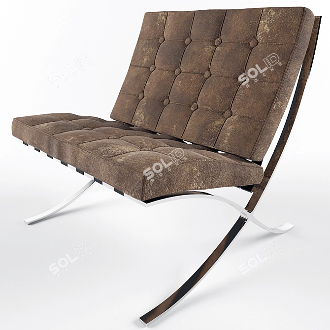 1929 Iconic Barcelona Chair 3D model image 2