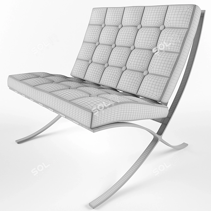 1929 Iconic Barcelona Chair 3D model image 3