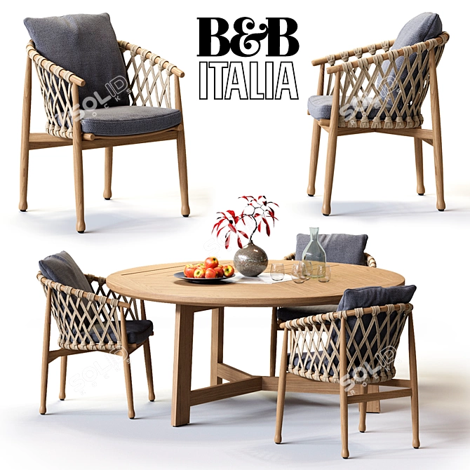 Italian B&B Italia GINESTRA Dining Table 3D model image 1