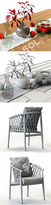 B&B Italia GINESTRA Refined Rectangular Table 3D model image 3