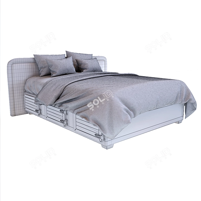 Rustic Retreat Village Bed 3D model image 3