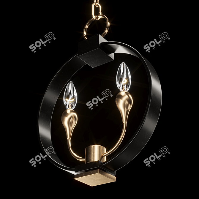 Elegant Dresden 2-Light Chandelier 3D model image 2