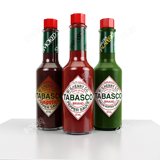 Fiery Flavor Enhancer: Tabasco 3D model image 1