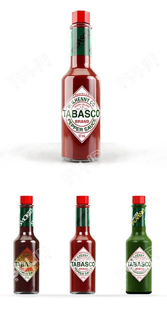 Fiery Flavor Enhancer: Tabasco 3D model image 3