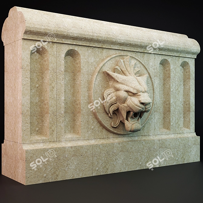 Lion Head Gargoyle Rain Gutter 3D model image 3