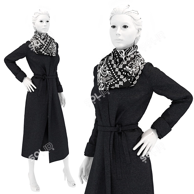 Title: Mannequin Coat: Modern Styling 3D model image 1