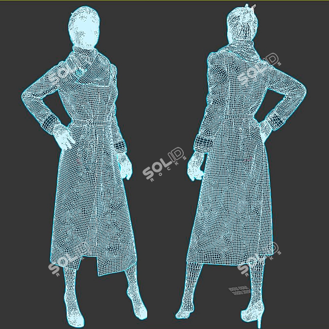 Title: Mannequin Coat: Modern Styling 3D model image 2