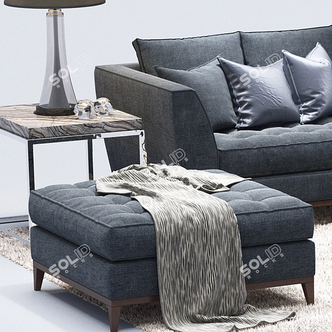 Luxury Corner Sofa - The Barbican 3D model image 2