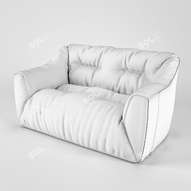 Timothy Oulton Ruffed Sofa: Compact Elegance 3D model image 2