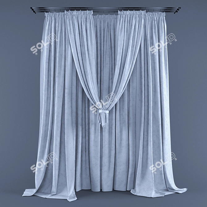 Classic Lace Curtains Bundle 3D model image 2