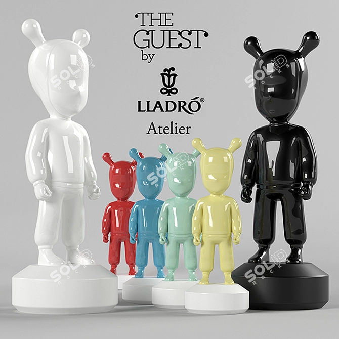 Elegant Lladro Porcelain Figures 3D model image 1