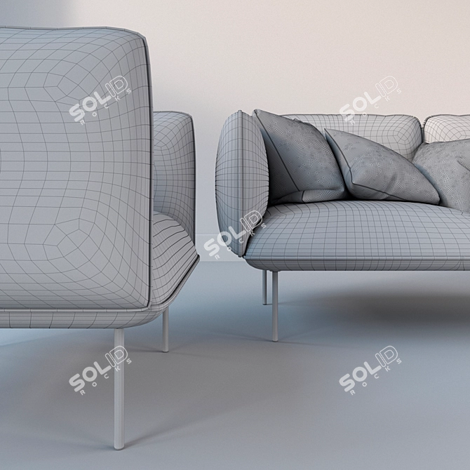 Nakki Furniture Set with Skirt Tables & Decor 3D model image 3