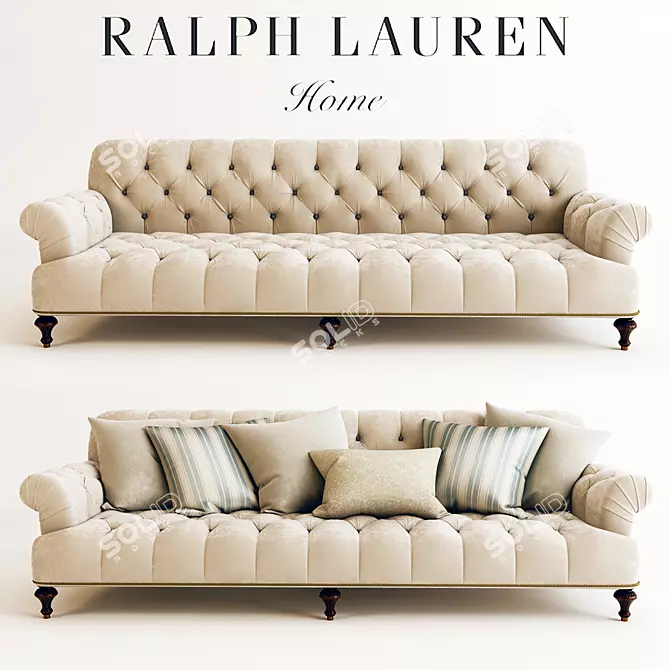 Rustic Ralph Lauren Lodge Sofa 3D model image 1