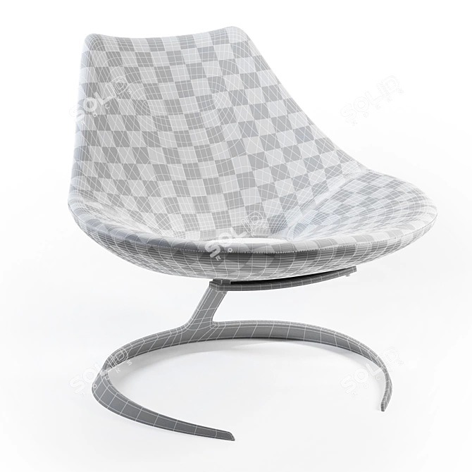 Elegant Scimitar Lounge Chair 3D model image 3