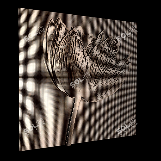 Tulip Decorative Panel: Intricately crafted floral design 3D model image 2