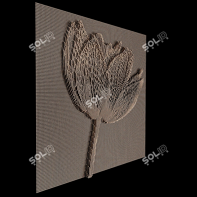 Tulip Decorative Panel: Intricately crafted floral design 3D model image 3