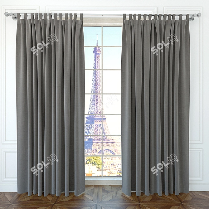 10-Color Blind Curtain 3D model image 1