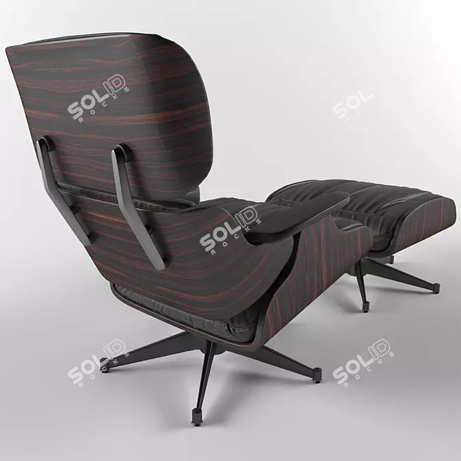 Modernized Eames Lounge Chair 3D model image 2