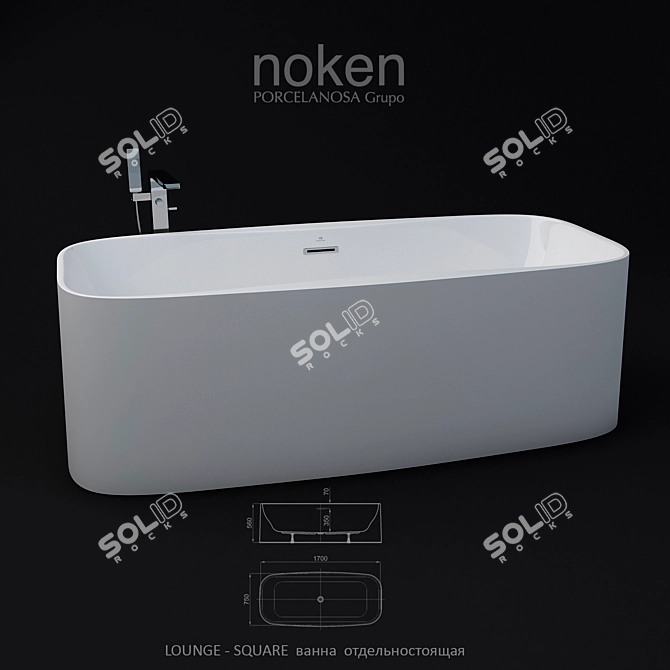 Luxury Detached Bath Set 3D model image 1