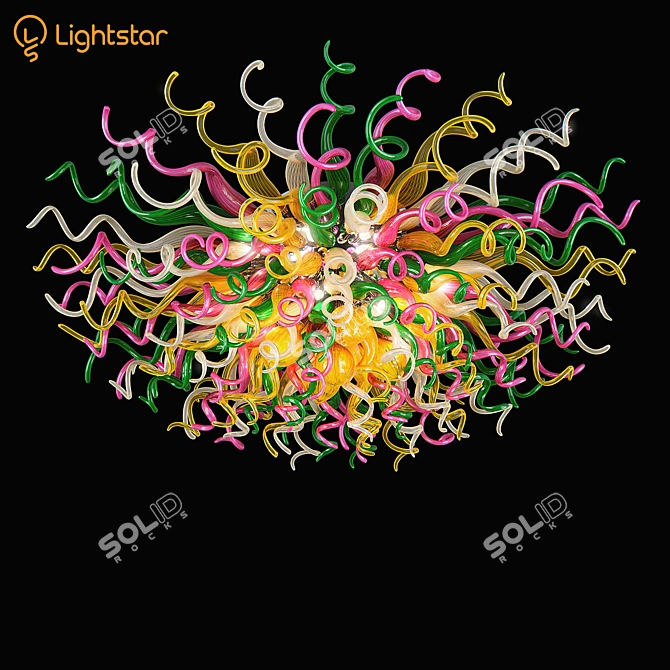 Elegant 12-Light LED Ceiling Chandelier 3D model image 1