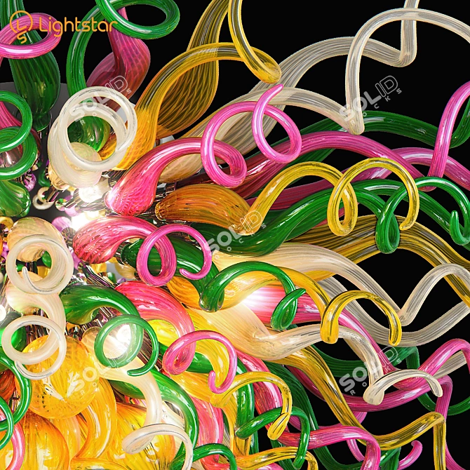 Elegant 12-Light LED Ceiling Chandelier 3D model image 2