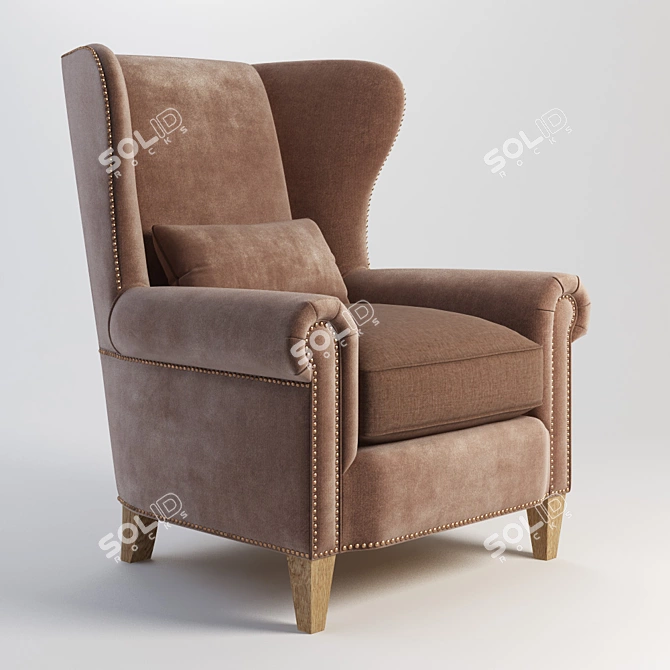 Elegant Malonne Armchair by Gramercy Home 3D model image 1