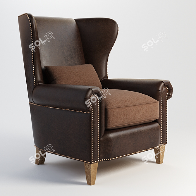 Luxurious Malonne Armchair 3D model image 1