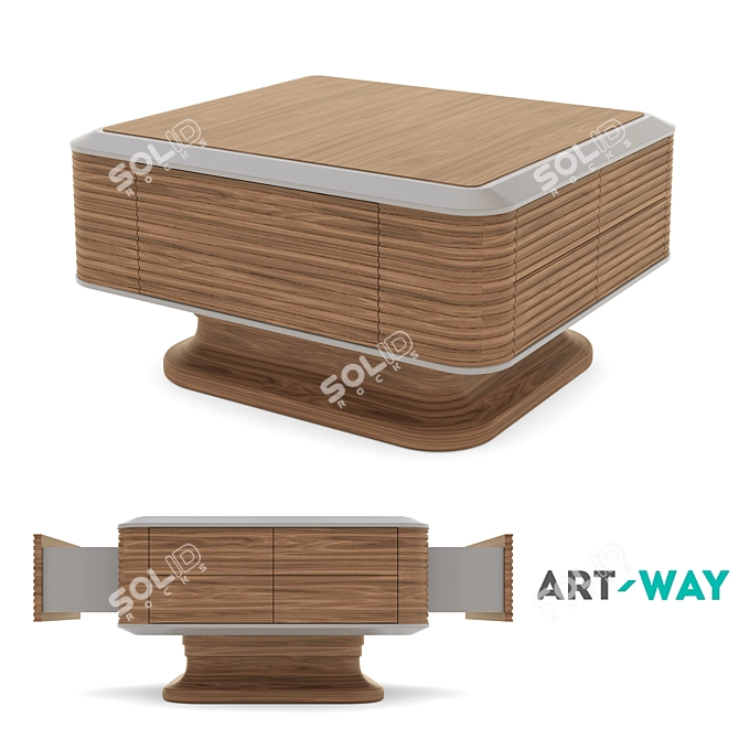 Estet Walnut Coffee Table - Elegant and Functional 3D model image 1