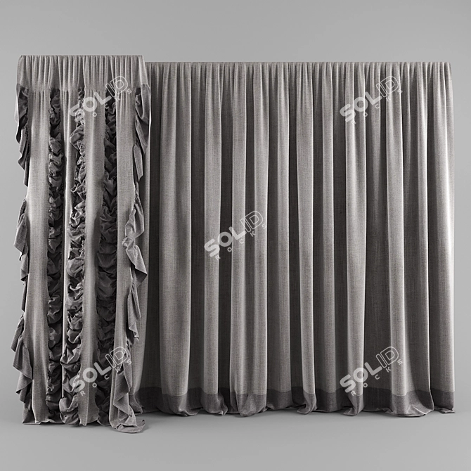 Modern Curtains: Textured and versatile with FBX file 3D model image 1