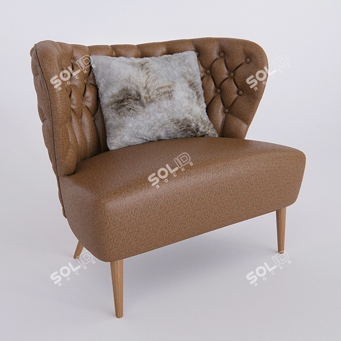 Fado-inspired Armchair 3D model image 1