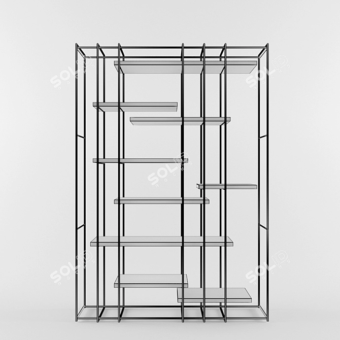 Henge Cage B: Stylish, Functional Shelf 3D model image 3