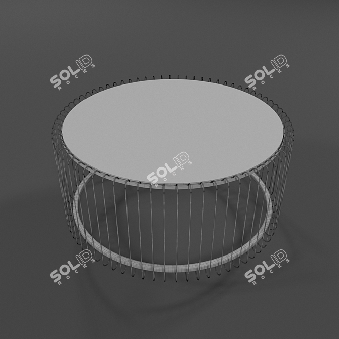 Sleek Metal Glass Coffee Table 3D model image 3