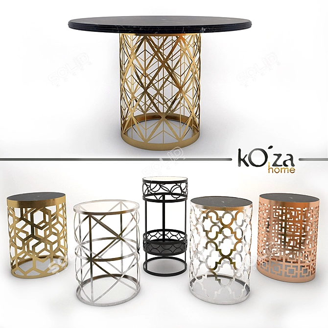 Metal Base Coffee Tables 3D model image 1