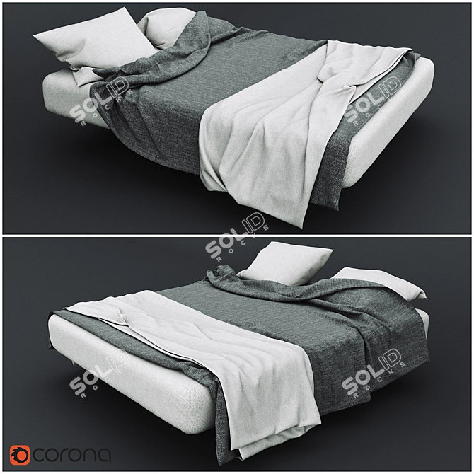 Luxurious Tex-Inside Corona Bedding 3D model image 1