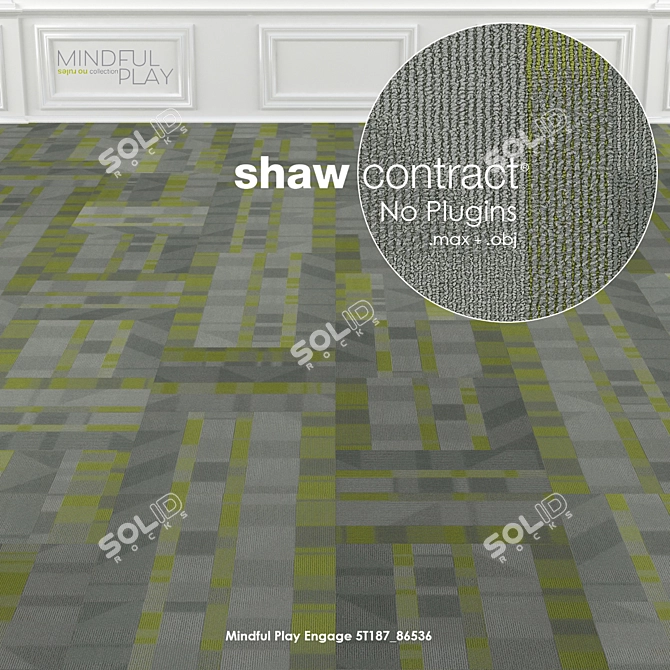 Vibrant Playful Shaw Carpet 3D model image 2