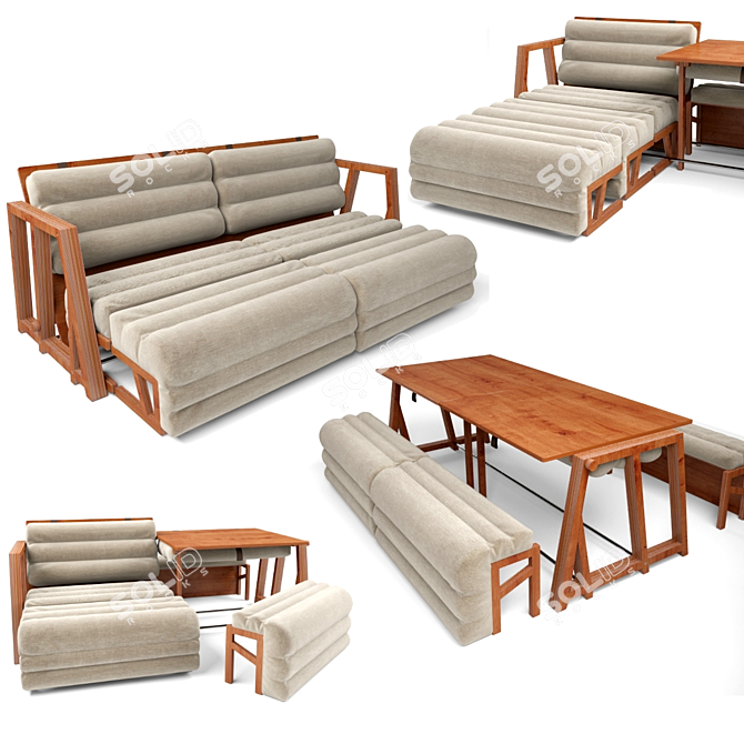 Title: 3MOODS Sofa Transformer 3D model image 1