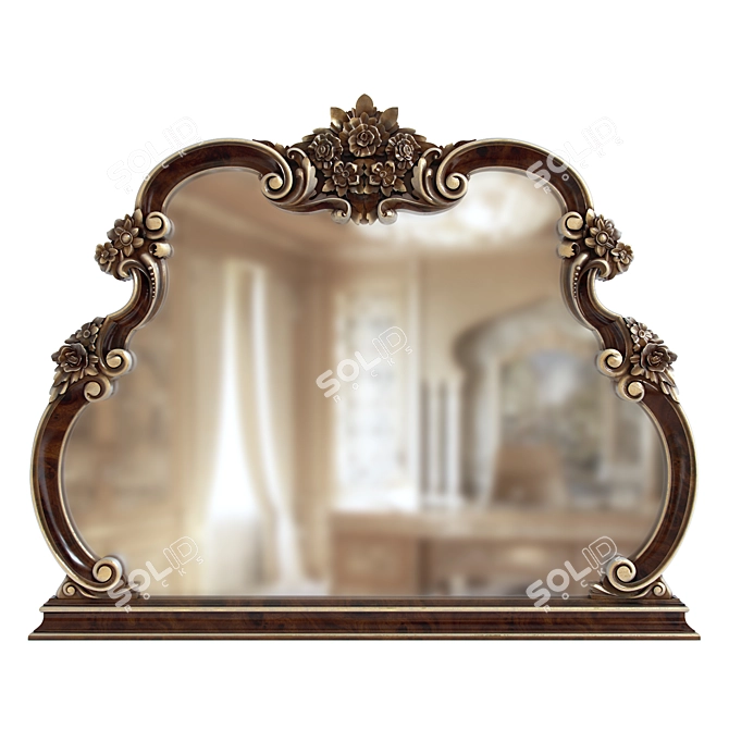 Elegant Vanity Table Mirror 3D model image 1