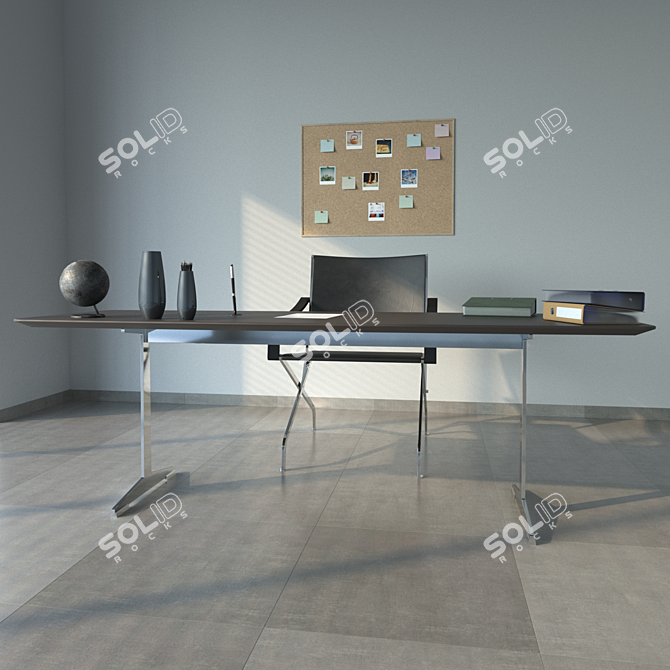 Elegant Flexform Carlotta Armchair & Cestone Table 3D model image 1