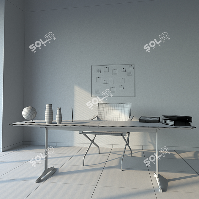 Elegant Flexform Carlotta Armchair & Cestone Table 3D model image 2