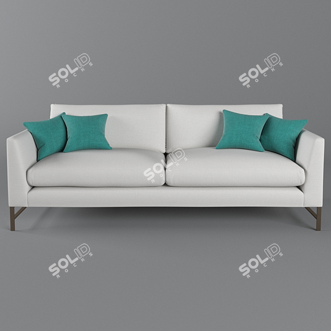 Elegant Genesis Sofa: Crate&Barrel 3D model image 2