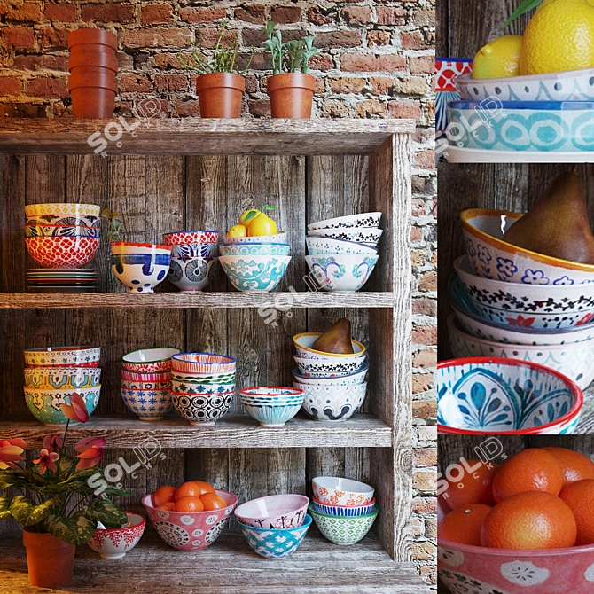 Tableware in Ethnic Style
(Mockup with Photo) 

Ethnic Tableware Mockup 3D model image 1